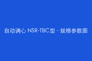 自动调心 NSR-TBC型 - 规格参数图