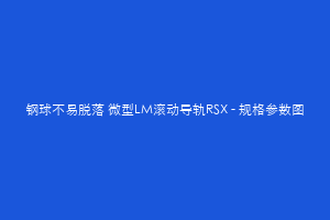 钢球不易脱落 微型LM滚动导轨RSX - 规格参数图